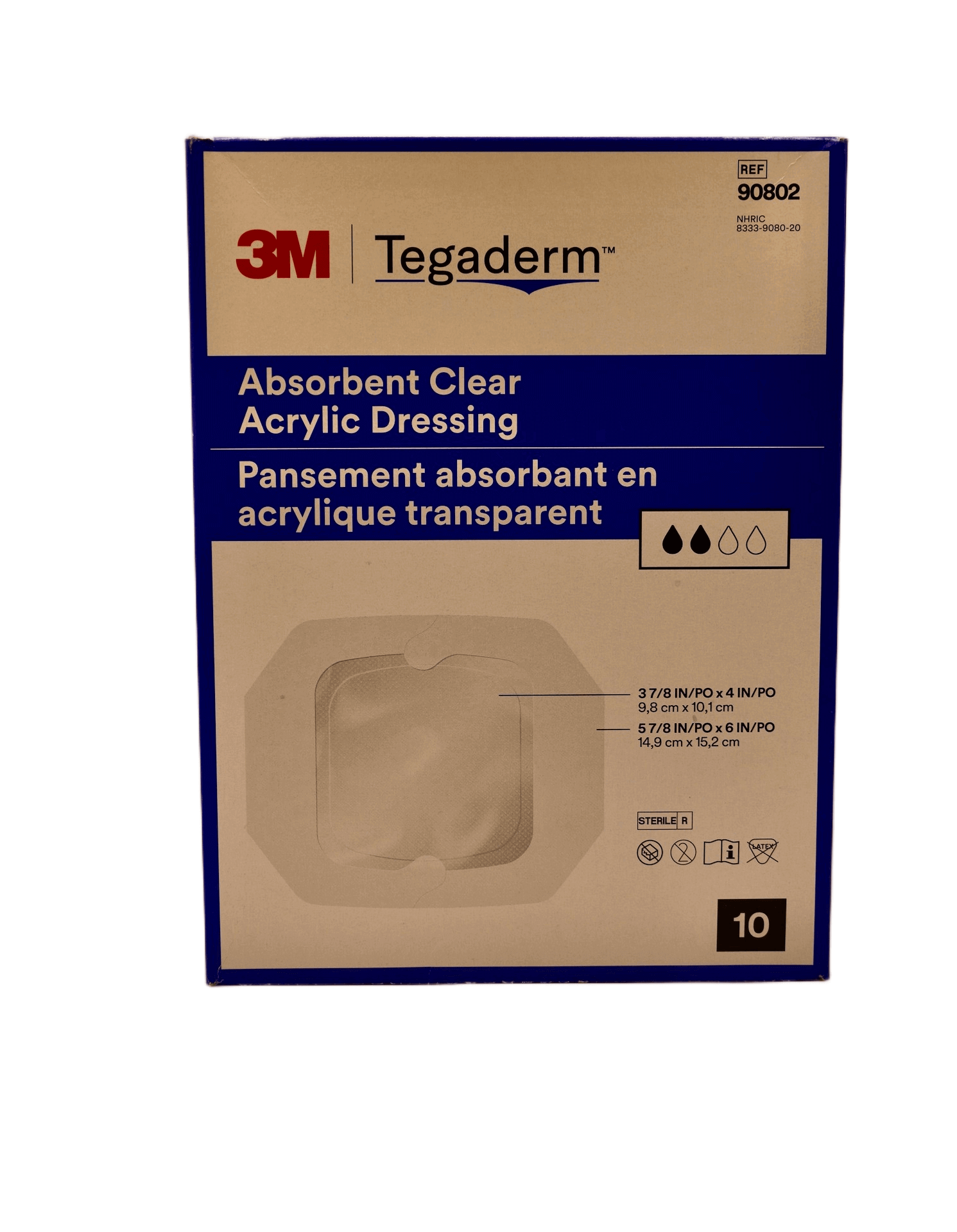 3M - Tegaderm - Absorbent Clear - 14,9 cm x 15,2 cm - 10 pcs per box -90802