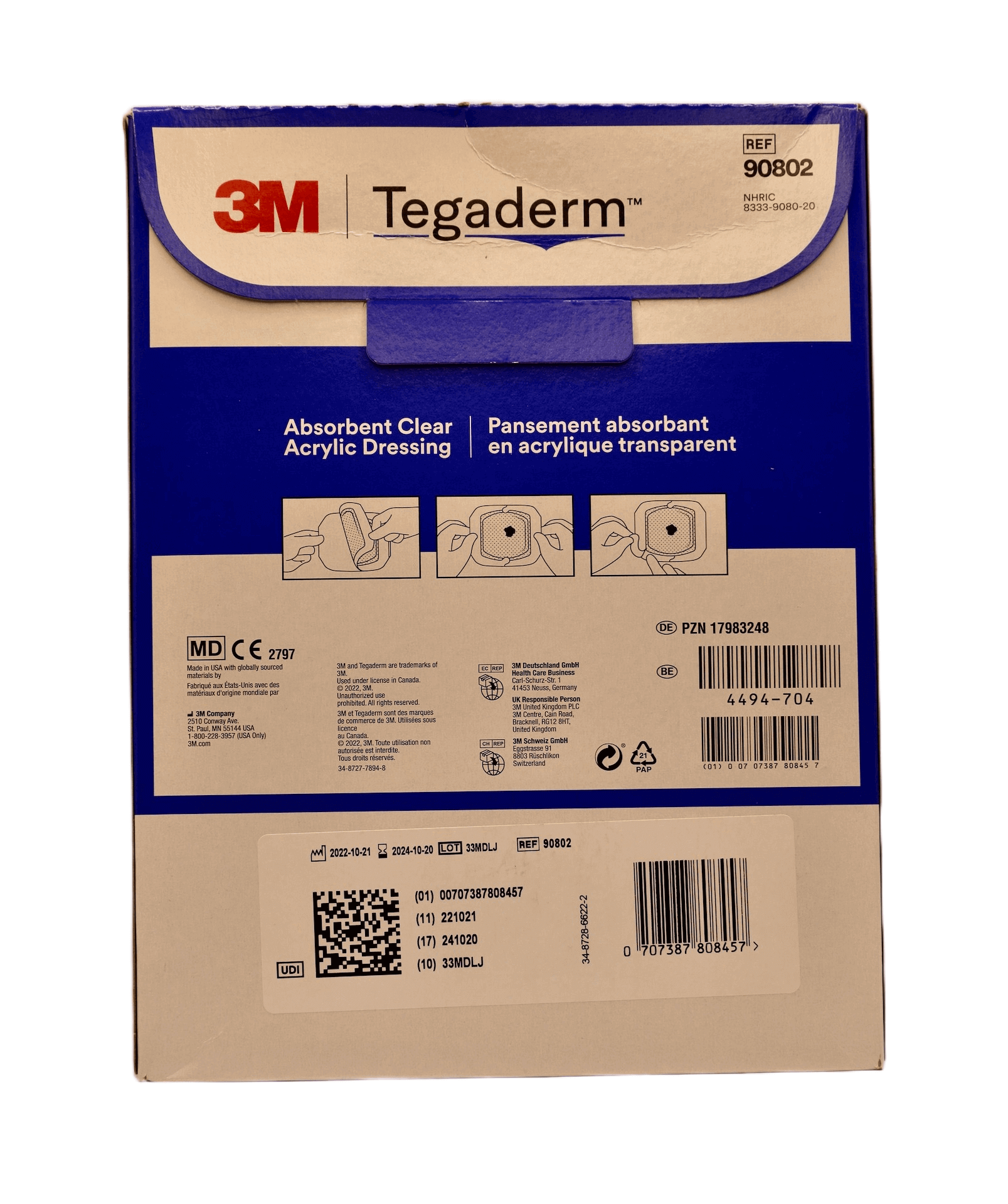 3M - Tegaderm - Absorbent Clear - 14,9 cm x 15,2 cm - 10 pcs per box -90802