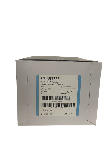 BD Venflon Pro Safety Needle Protected IV (22G) - 393222
