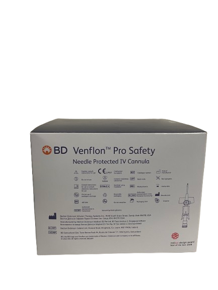 BD Venflon Pro Safety Needle Protected IV (22G) - 393222