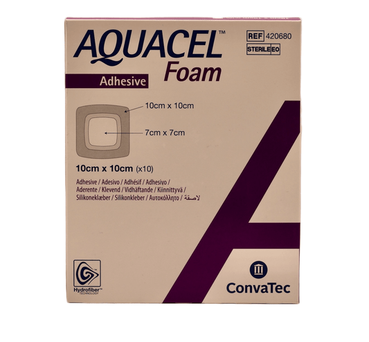 ConvaTec - Aquacel - Foam Adhesive - 10 cm x 10 cm  - 10 pcs per box - 420680
