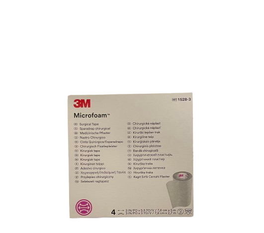3M Microfoam - Chirurgische Fixatiepleister - 7,6 cm x 5 m - 4 stuks per verpakking